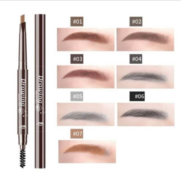 (hàng Mới Về) Bút Kẻ Lông Mày Chống Thấm Nước Kèm Cọ Tiện Dụng | BigBuy360 - bigbuy360.vn