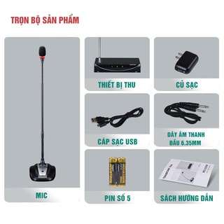 [Mã ELHACE giảm 4% đơn 300K] Micro hội nghị không dây Takstar MS 208W- Mic cổ ngỗng không dây MS 208W độ nhạy cao