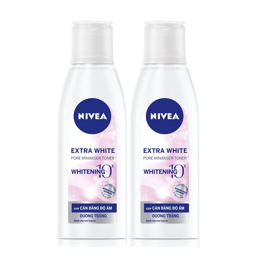 Nước hoa hồng NIVEA Extra White dưỡng trắng da &amp; se khít lỗ chân lông (200ml)