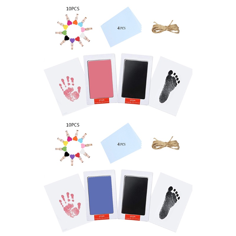 Bộ Dụng Cụ In Dấu Tay Chân Không Độc Hại An Toàn Cho Bé Sơ Sinh