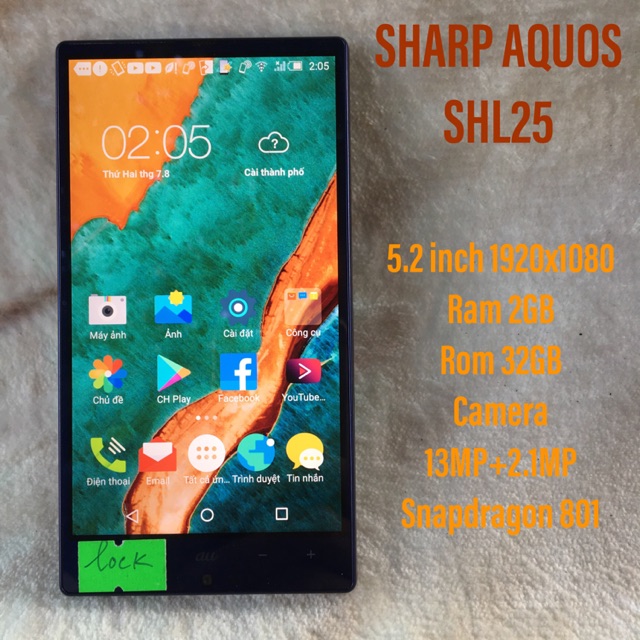 Điện thoại xách tay Nhật Sharp SHL25 màn hình 5.2 inch ram 2Gb/32Gb- không nhận sim