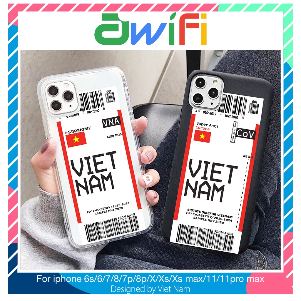 Ốp lưng iphone ticket vn 5/5s/6/6plus/6s/6splus/7/7plus/8/8plus/x/xr/xs/11/12/pro/max/plus/promax - Awifi Case A3-2