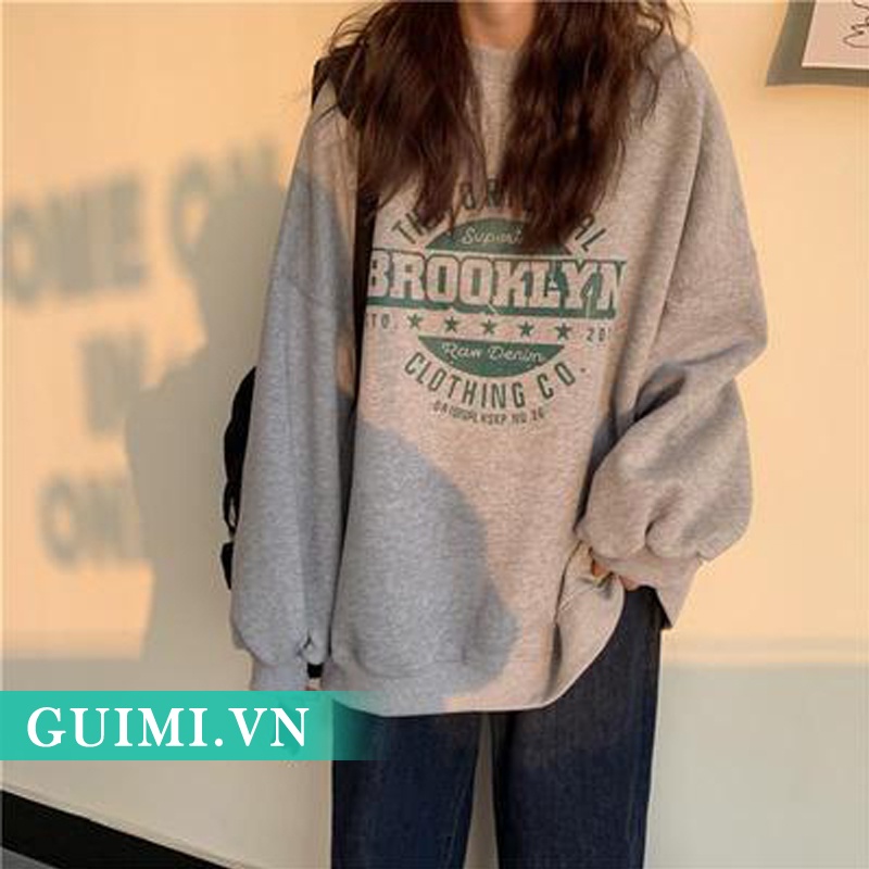 Áo Sweater Dáng Rộng Phối Nhung Dày Kiểu Hàn Quốc Thời Trang Thu Đông Cho Nữ | BigBuy360 - bigbuy360.vn