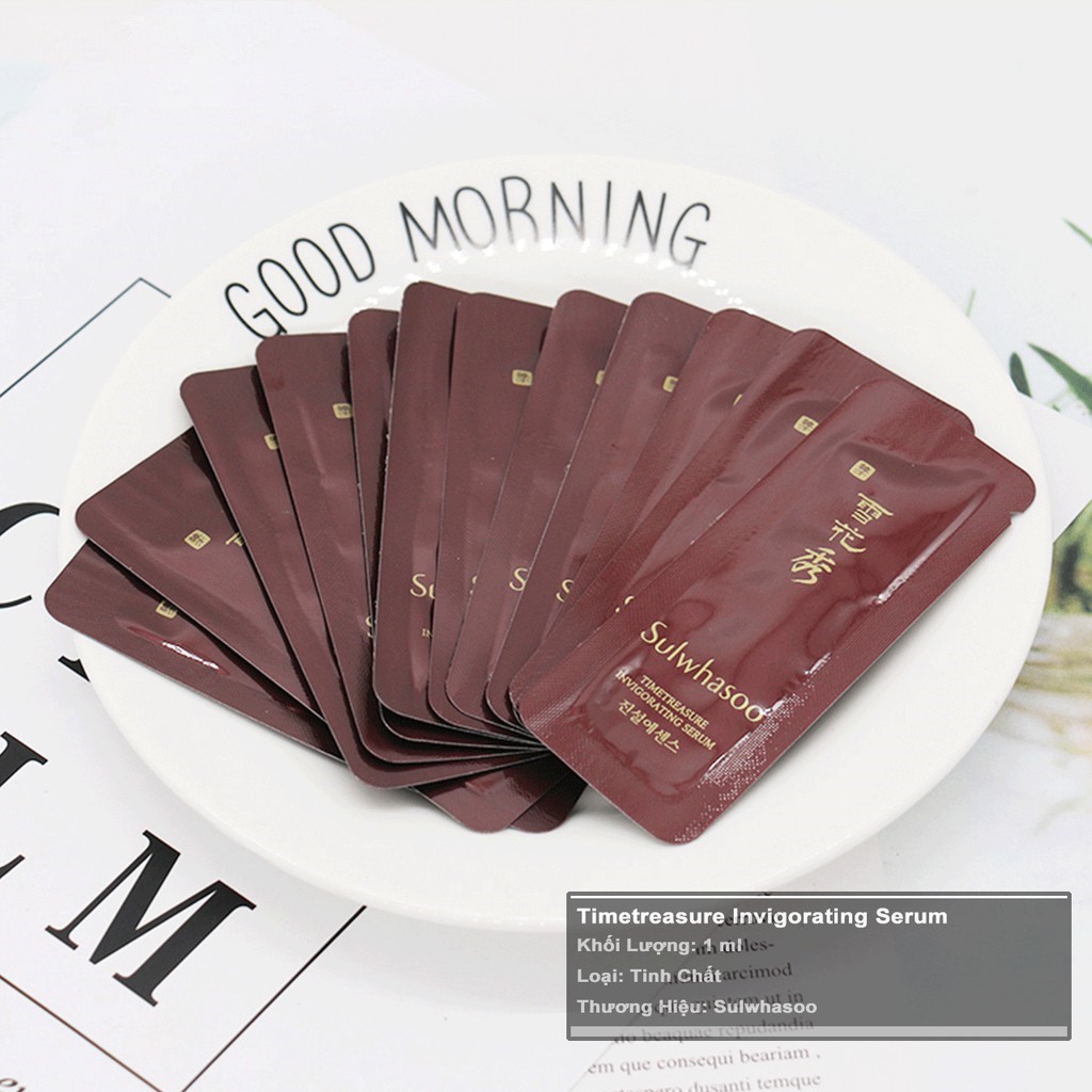 [Combo 12 Gói] Sample Serum Tinh Chất Chống Lão Hóa Thông Đỏ Sulwhasoo Timetreasure Invigorating Serum