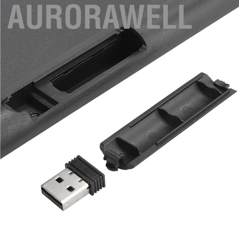 Aurorawell Wireless Keyboard Mouse Set Combo Black USB Receiver for Laptop Desktop Computer