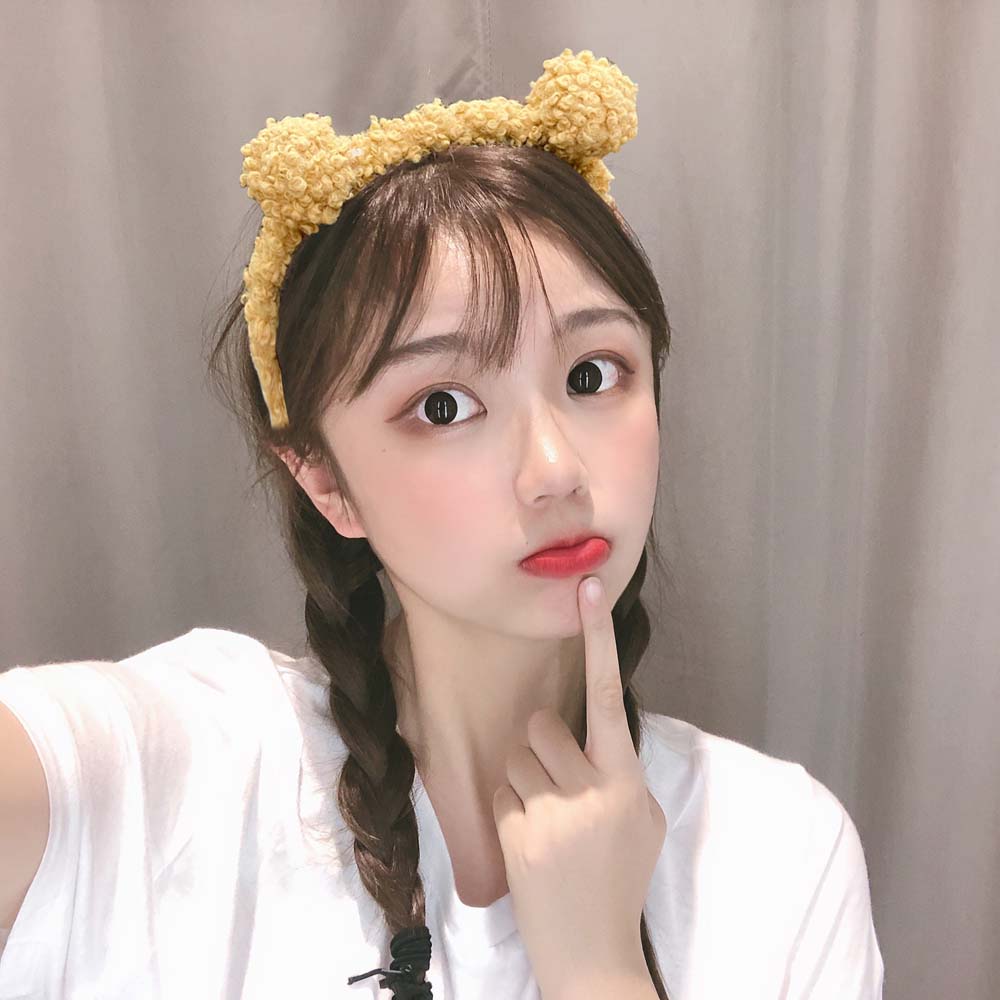 Băng Đô Cài Tóc Phối Vải Lông Cừu Thời Trang Cho Nữ