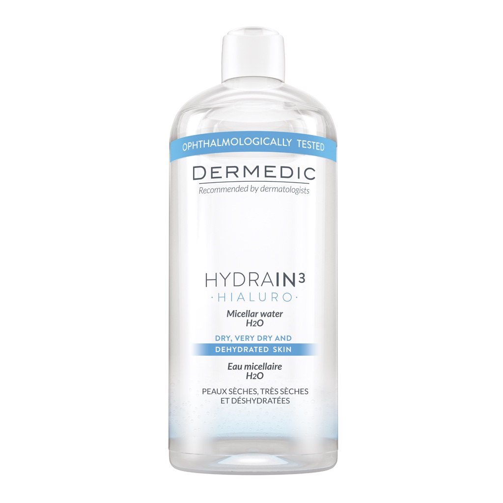 Nước tẩy trang dành cho da khô và da mất nước Dermedic Hydrain3 Micellar Water H2O 500ml