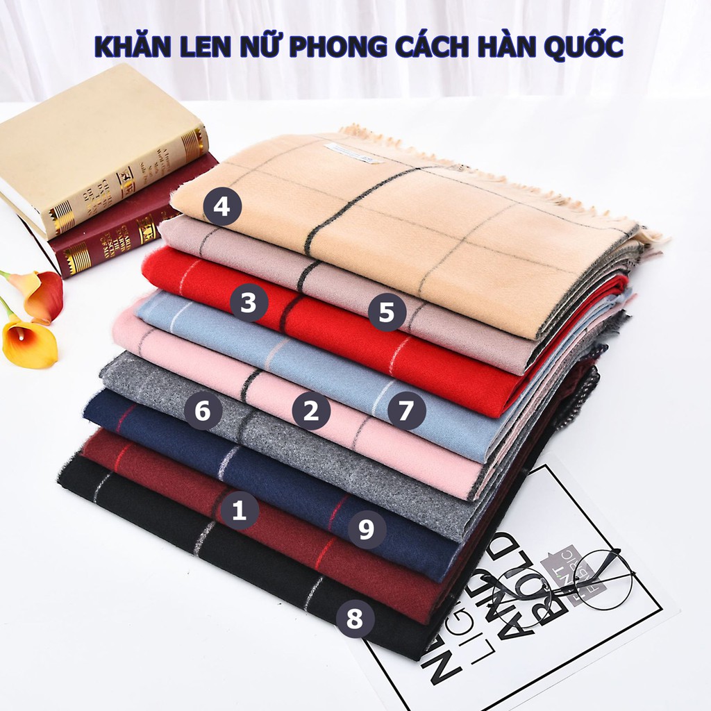 Khăn Len Nữ Cashmere Phong Cách Hàn Quốc - 09 Màu Cá Tính, Thời Thượng - THEMENSHOP Official
