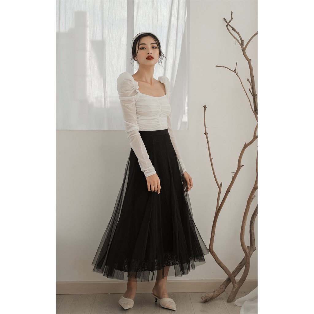 Váy midi phối ren - Lace Skirt | BigBuy360 - bigbuy360.vn