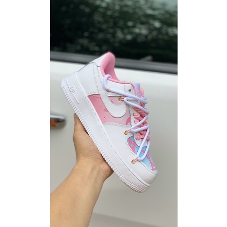 GIÀY AF1 TRẮNG HỒNG CUSTOM LV LAI AU