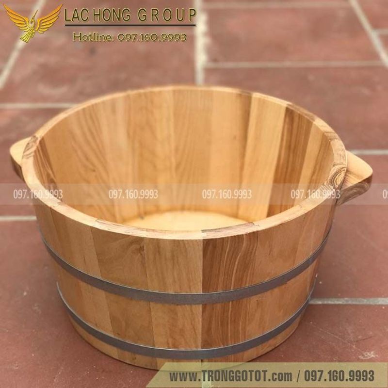 Chậu/thùng gỗ ngâm chân gỗ sồi