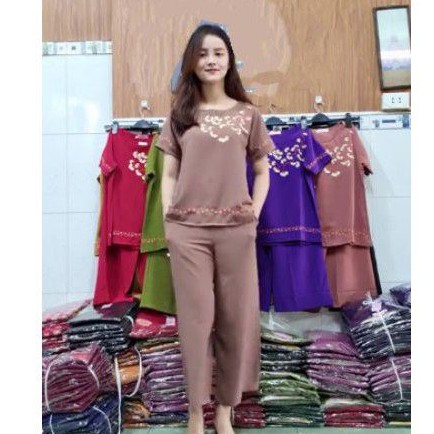 [ GIẢM GIÁ HÔM NAY ] Bộ trung niên 9 tấc thêu hoa cao cấp