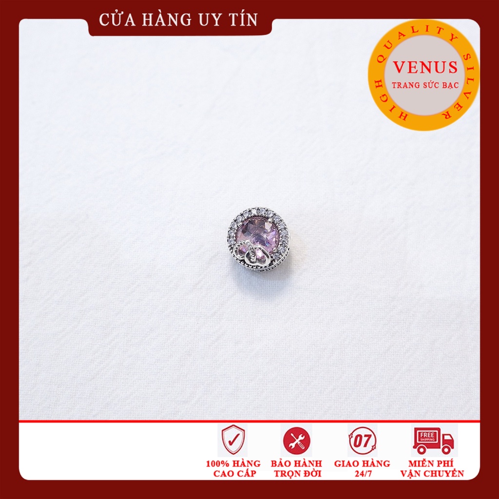 [Charm bạc 925 cao cấp] Charm đá lồi 4 màu- Mã sản phẩm VENUSR5