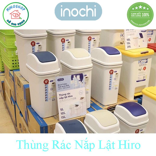 Thùng Rác Nắp Lật Tiện Lợi Inochi 5L 10L 15L, Thùng Đựng Rác Văn Phòng Gia Đình