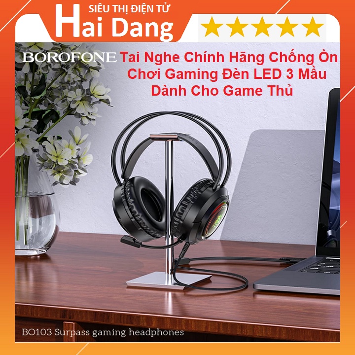 Tai Nghe Có Micro, Tặng Dây Chia 2 Lắp PC, Chuyên Chơi Gaming, Tai BO103 Chính Hãng BOROFONE - Over-Head - Âm Thanh Nổi
