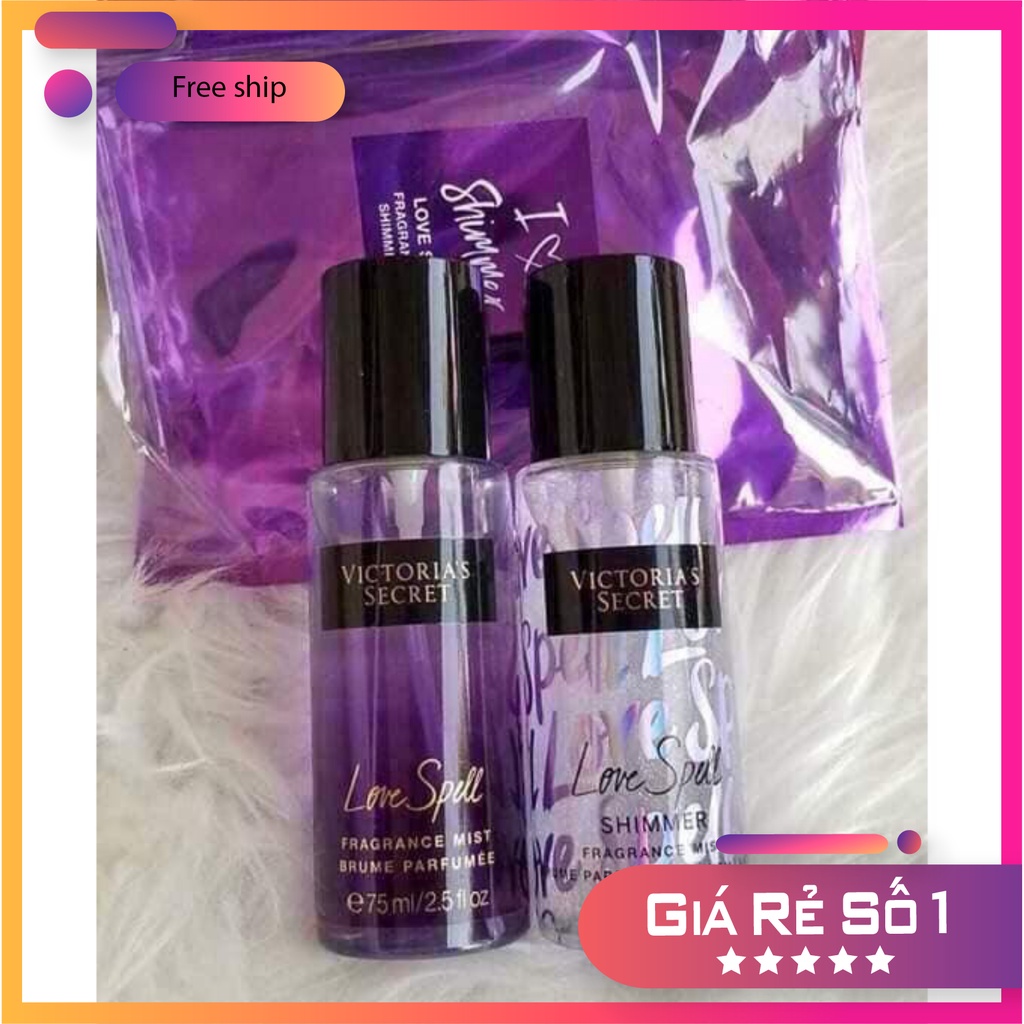 Set 2 Xịt thơm body Victoria’s Secret I Love Shimmer Gift Set
