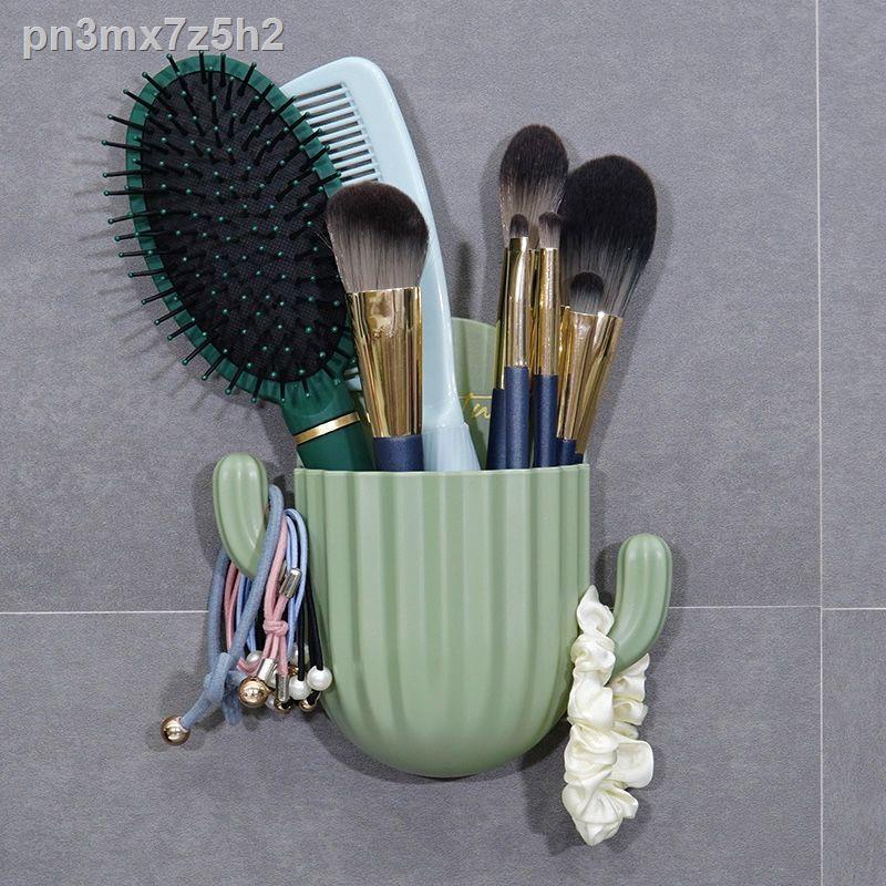 ☑ ❏ ¤❏Giá để đồ trong phòng tắm sáng tạo treo tường miễn phí lược đục lỗ ống mỹ phẩm bút chì lông mày đánh răng bàn chải