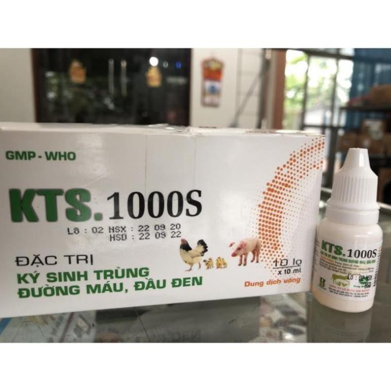 KTS.1000S -Lọ nhỏ miệng 10ml- Ký sinh trùng máu-Cầu trùng máu tươi- Đầu đen Mèo- Chó -Gà- Chim-Lợn 🐕 🐈 🐔 🐦 🐷