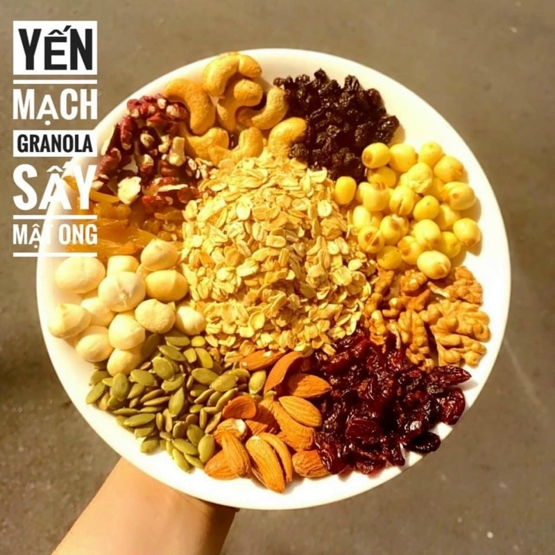 Yến mạch Granola sấy mật ong - [ FREE SHIP XTRA]   -Hàng ngon nhà làm [handmade]