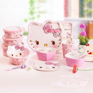 Tô chén muỗng ly dĩa Hello Kitty