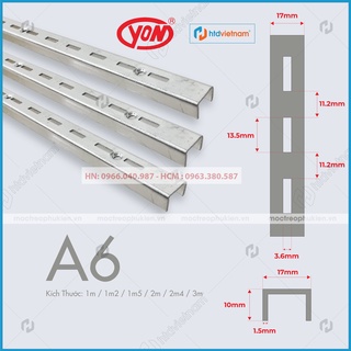 Thanh ray gắn tường A6 làm giá kệ đỡ hàng cho shop thời trang