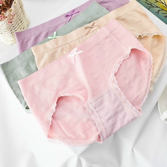 Quần lót nữ cotton kháng khuẩn họa tiết gân trẻ trung gợi cảm