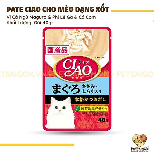 [CHÍNH HÃNG] PATE CIAO CHO MÈO DẠNG XỐT - GÓI 40G