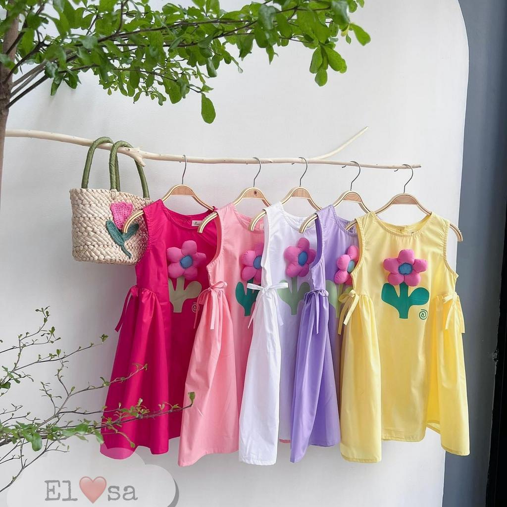 Váy bé gái - Váy Hoa Nổi 3 Màu siêu xinh cho bé gái 1 - 8 Tuổi