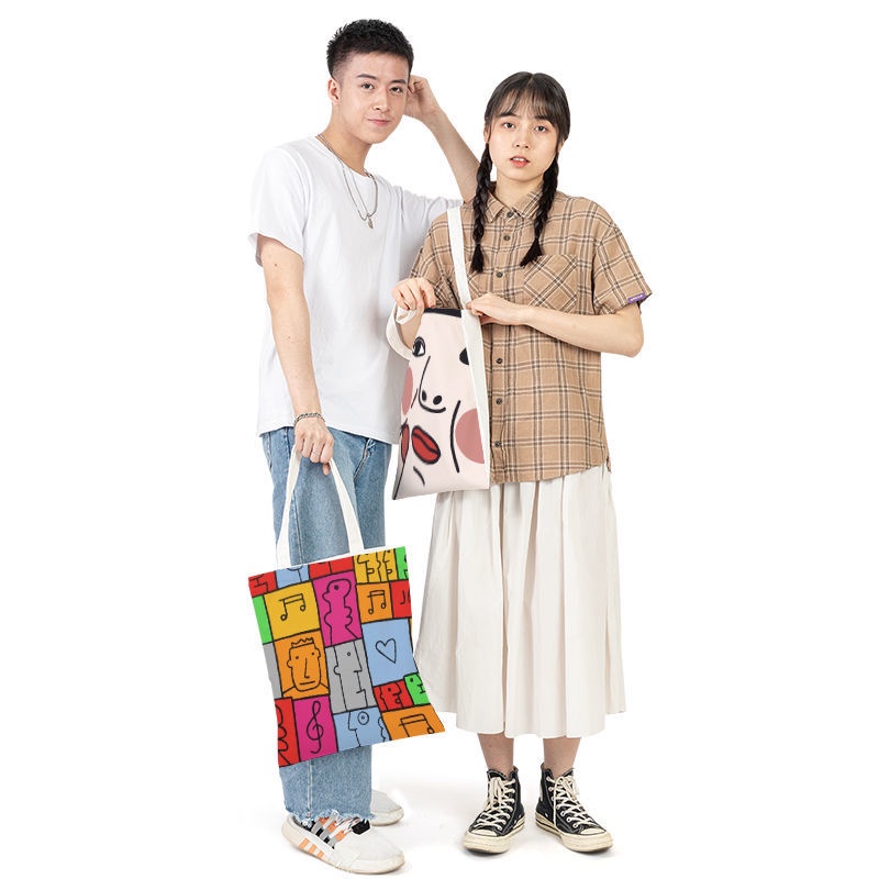 Túi xách canvas thiết kế đơn giản cá tính cho học sinh