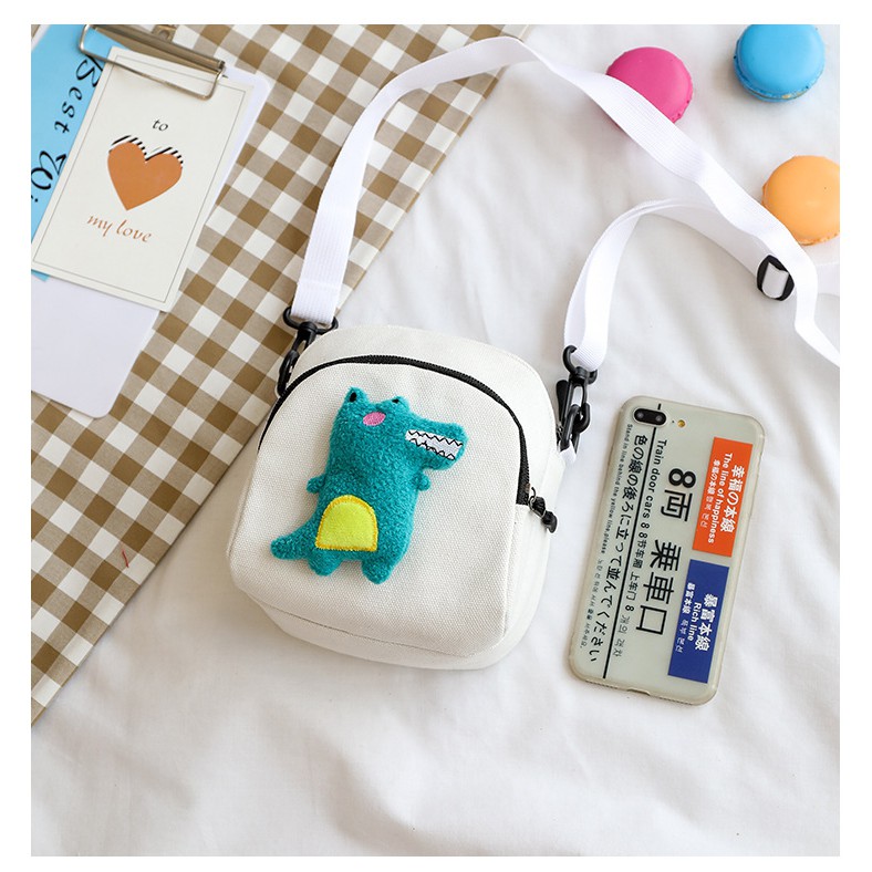 [NowShip2h] Túi Đeo Chéo Mini Ulzzang Phối Ghim Cài Cá Sấu Phong Cách Hàn Quốc - Mã XT024