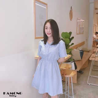ĐẦM SỌC BO EO CỔ SEN