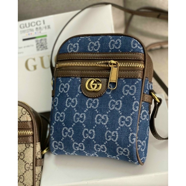 Túi xách nữ  𝑭𝑹𝑬𝑬𝑺𝑯𝑰𝑷  Túi đeo chéo Gucci sách tay có 2 ngăn đựng tiền,điện thoại  TSN 9087