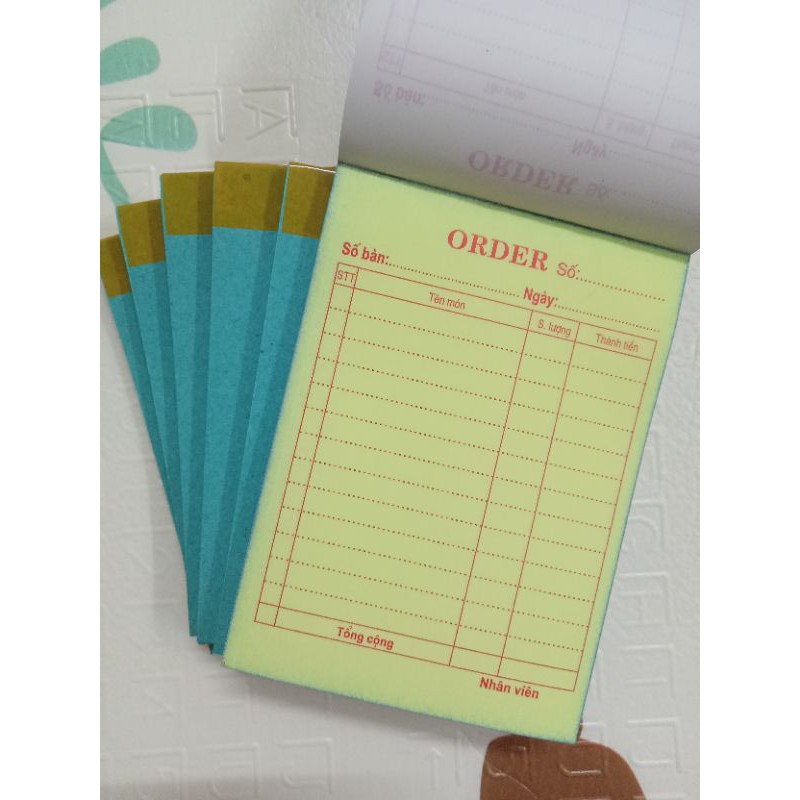 Phiếu order hai liên khổ A6-100t/q giá: 13.000₫/quyển