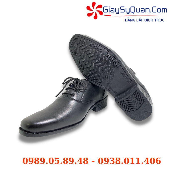 Giày tây nam có dây buộc - Giày da nam công sở da bò thật 100%, khâu đế chắc chắn màu đen mờ phong cách lịch lãm mã 407A