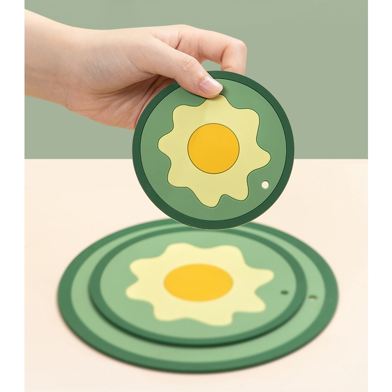 Miếng Lót Ly, Nồi Cách Nhiệt Chất Liệu Silicon Hình Trứng CUTE