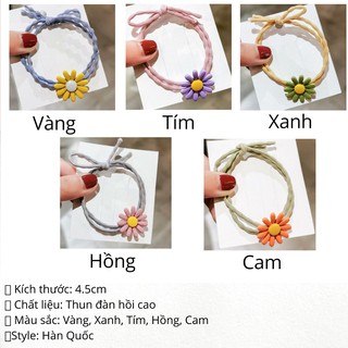 Set 5 buộc tóc hoa cúc đủ màu CT01