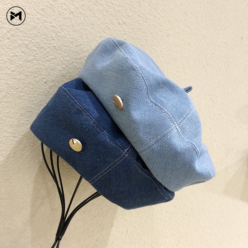 Mũ Beret Denim Phong Cách Thời Trang Anh Quốc Cổ Điển Dành Cho Nữ