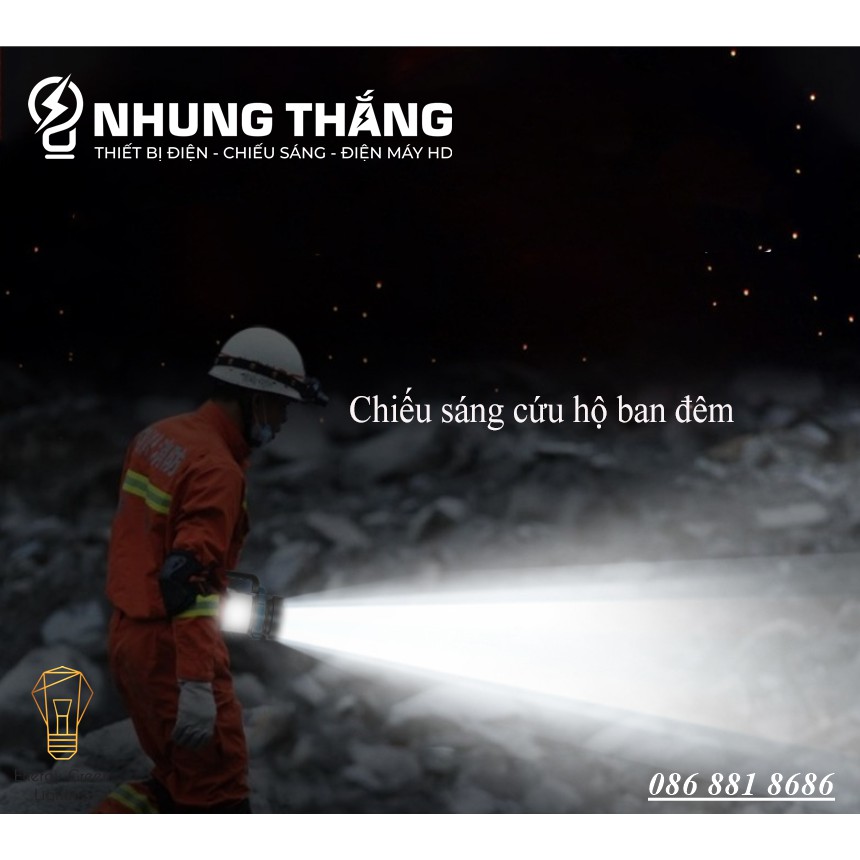Đèn Pin Cầm Tay 2 Nguồn LED Siêu Sáng TG-TZ00904 - Pin Sạc Tích Điện - Dung Lượng Pin 2400mAh - Bảo Hành 1 Năm