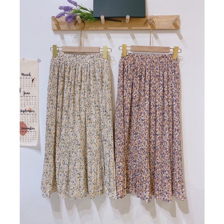 Chân váy hoa nhí vintage dập ly Ulzzang 🌸 CV6622 Hàng Quảng Châu