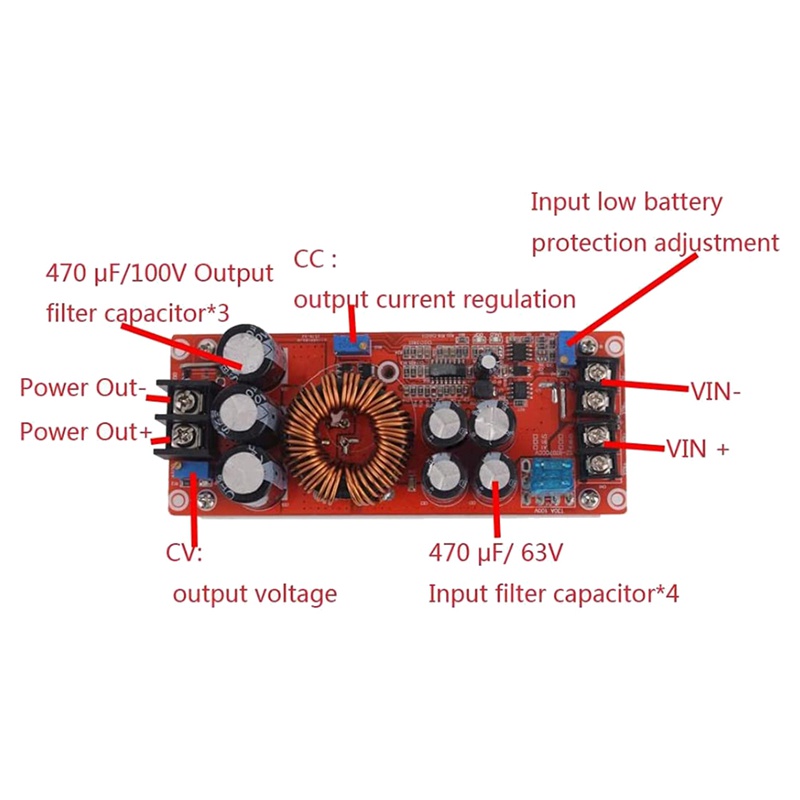 1 Bộ Chuyển Đổi Điện Áp 1200W 20A 8-60V Sang 12-83V