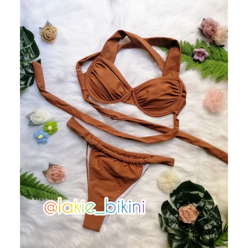 Lakie_bikini: Bikini 2 Mảnh Tam Giác Nâu Sexy Tây Cho Nàng Tanning