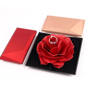 Hộp Trang Sức Phụ Kiện Hoa Hồng 3D Quà Sinh Nhật Cầu Hôn Lãng Mạn