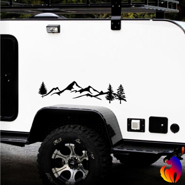 Sticker decal hình núi rừng phản quang độc đáo dán trang trí thân xe hơi