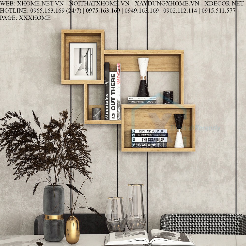 X HOME - Giá kệ treo tường đẹp XHOME6801💥FREESHIP💥Gỗ MDF Thái Lan - Hàng xuất khẩu