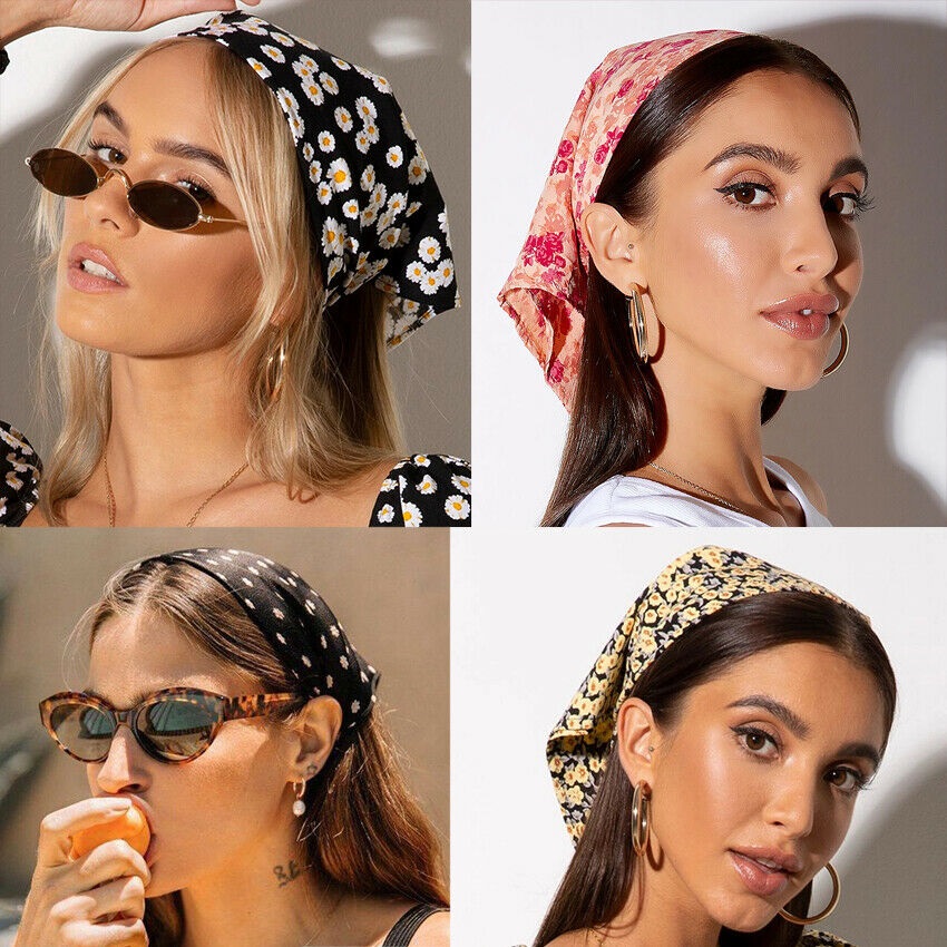 Khăn Xếp In Bandana Băng đô Cài Tóc Thời Trang Phụ Kiện Tóc Nữ