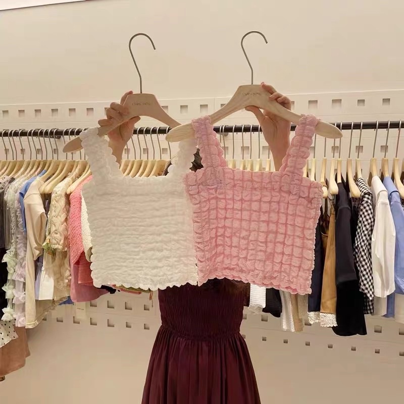 Áo crotop hai dây xốp ô vuông mềm mịn mùa hè dành cho nữ Nhungkudostore