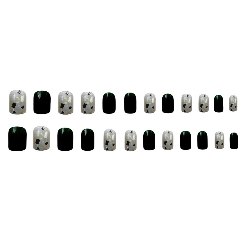 Set 24 móng tay gtiả đen thiết kế hottrend Jojo PD245 móng giả nailbox rẻ đẹp sang chảnh kèm keo gắn tự làm tại nhà
