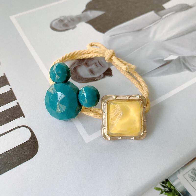 Dây buộc tóc dây chun cột tóc đính đá hình mickey phong cách Hàn Quốc