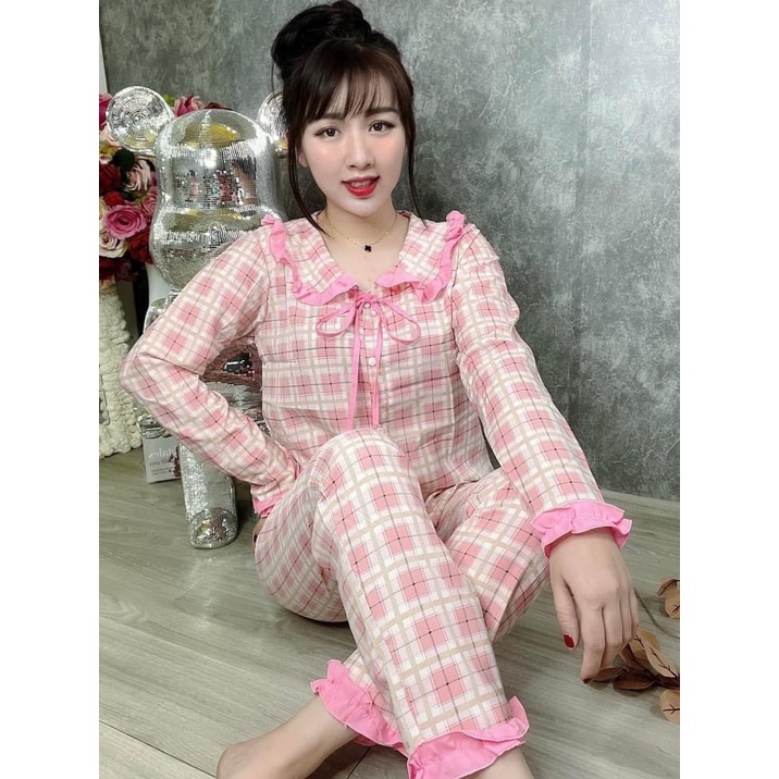 Đồ bộ mặc nhà nữ , chất lụa loại một mềm mịn, tay dài , quần dài | BigBuy360 - bigbuy360.vn