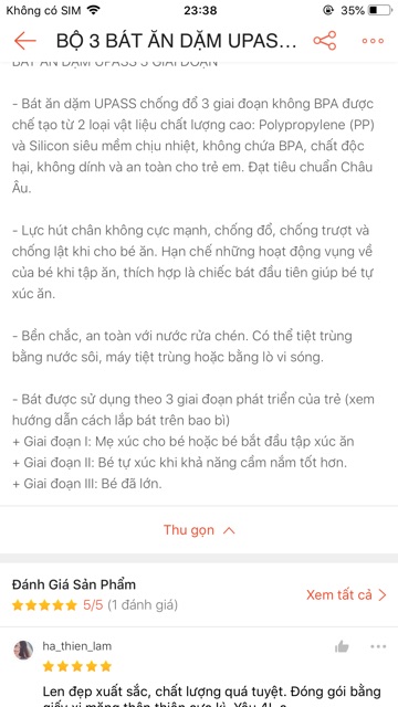 COMBO 3 BÁT ĂN DẶM UPASS - MADE IN THAILAN